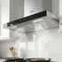 60cm Range Hood Black Glass Wall Mounted Kitchen Exhaust 3 Speed