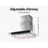 60cm Range Hood Black Glass Wall Mounted Kitchen Exhaust 3 Speed