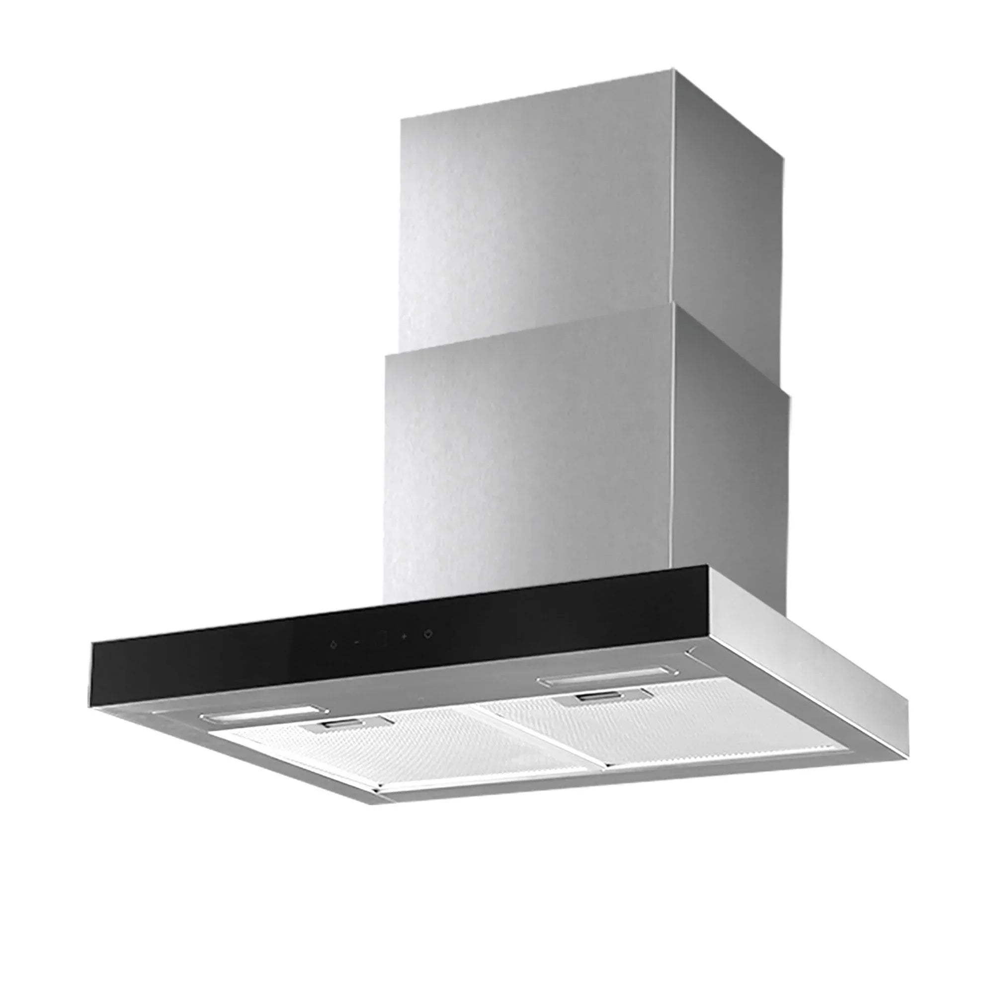 60cm Range Hood Black Glass Wall Mounted Kitchen Exhaust 3 Speed