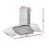 90cm Curved Glass Range Hood – 400m³/h Stainless Steel Canopy