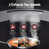90cm Curved Glass Range Hood – 400m³/h Stainless Steel Canopy