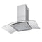 90cm Curved Glass Range Hood – 400m³/h Stainless Steel Canopy