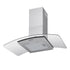 90cm Curved Glass Range Hood – 400m³/h Stainless Steel Canopy