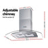900mm Range Hood – Stainless Steel & Glass, 14m³/min, 3‑Speed, LED Lights