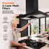 90cm Island Rangehood Ceiling-Mounted 3-Speed Touch Control LED Black