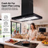 90cm Island Rangehood Ceiling-Mounted 3-Speed Touch Control LED Black