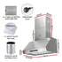 900mm Range Hood 3-Speed Fan LED Display Remote Control