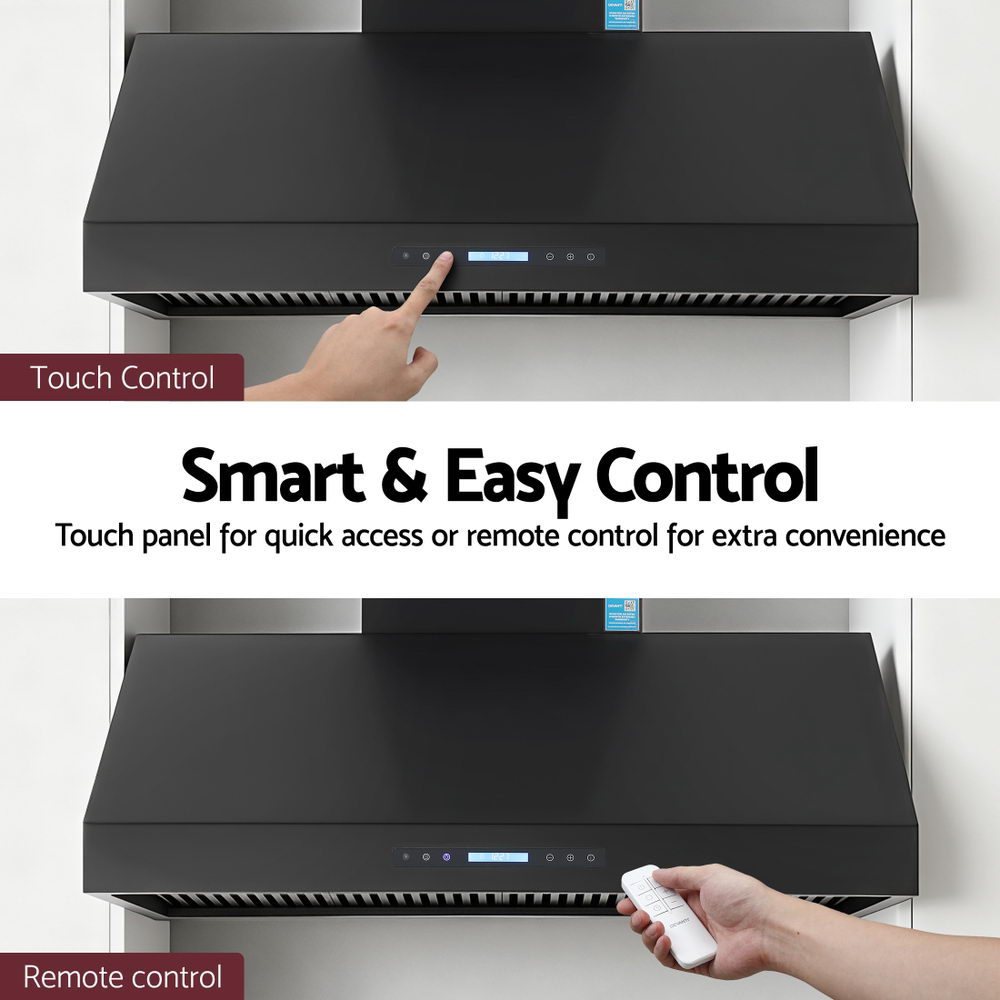 1200mm Commercial BBQ Range Hood Dual Motor W/ Remote Control Black