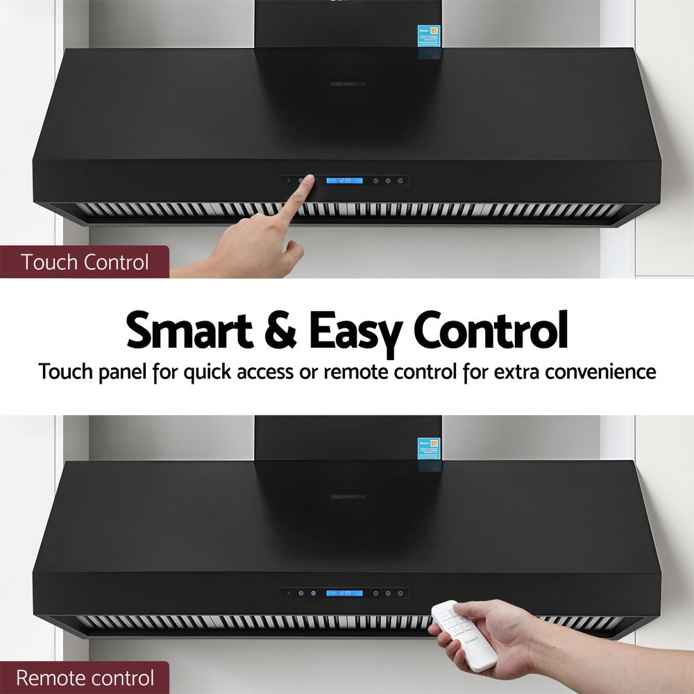 1500mm Commercial BBQ Range Hood Dual Motor W/ Remote Control Black