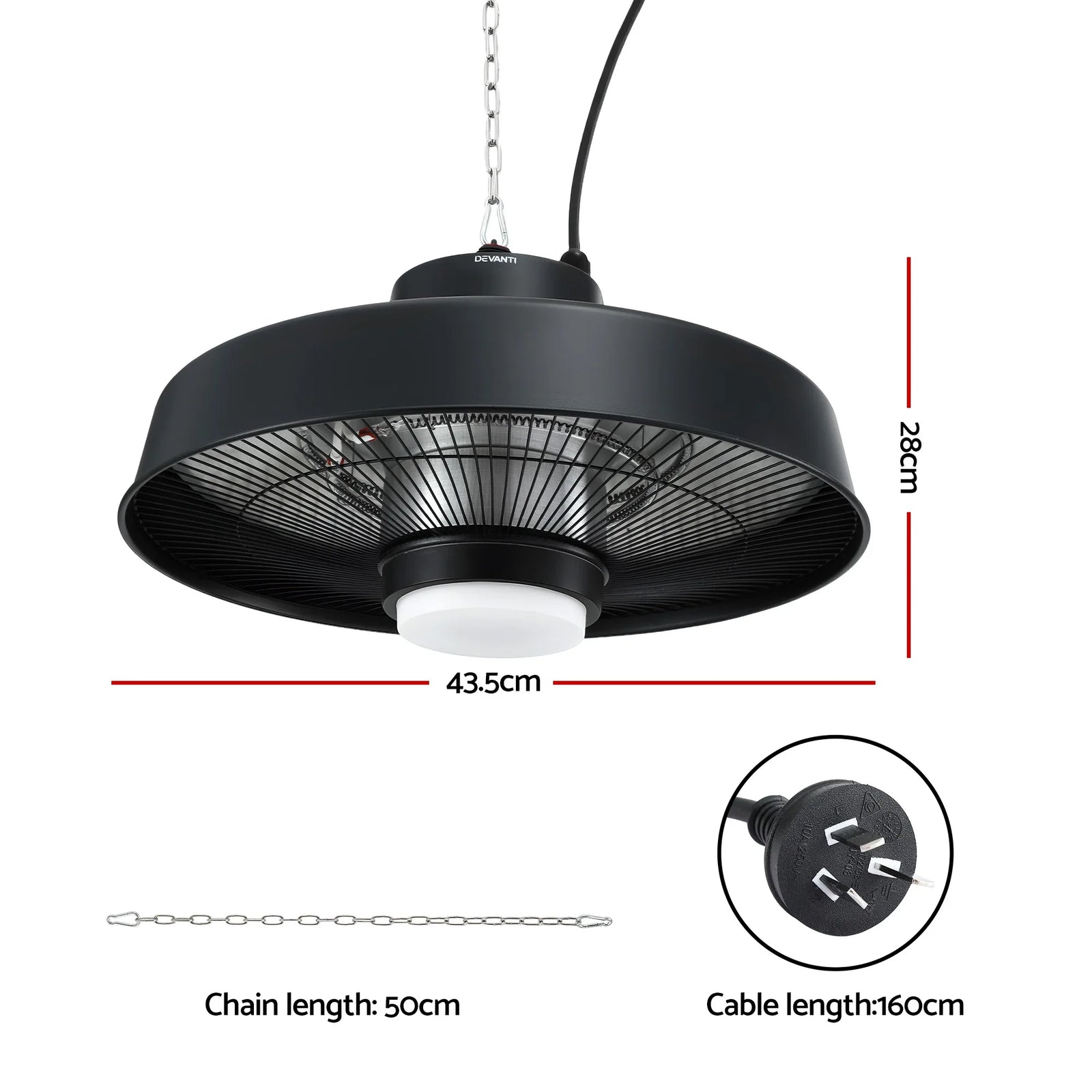 2000W Outdoor Electric Patio Heater Ceiling Mount with LED Light Remote