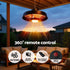 2000W Outdoor Electric Patio Heater Ceiling Mount with LED Light Remote