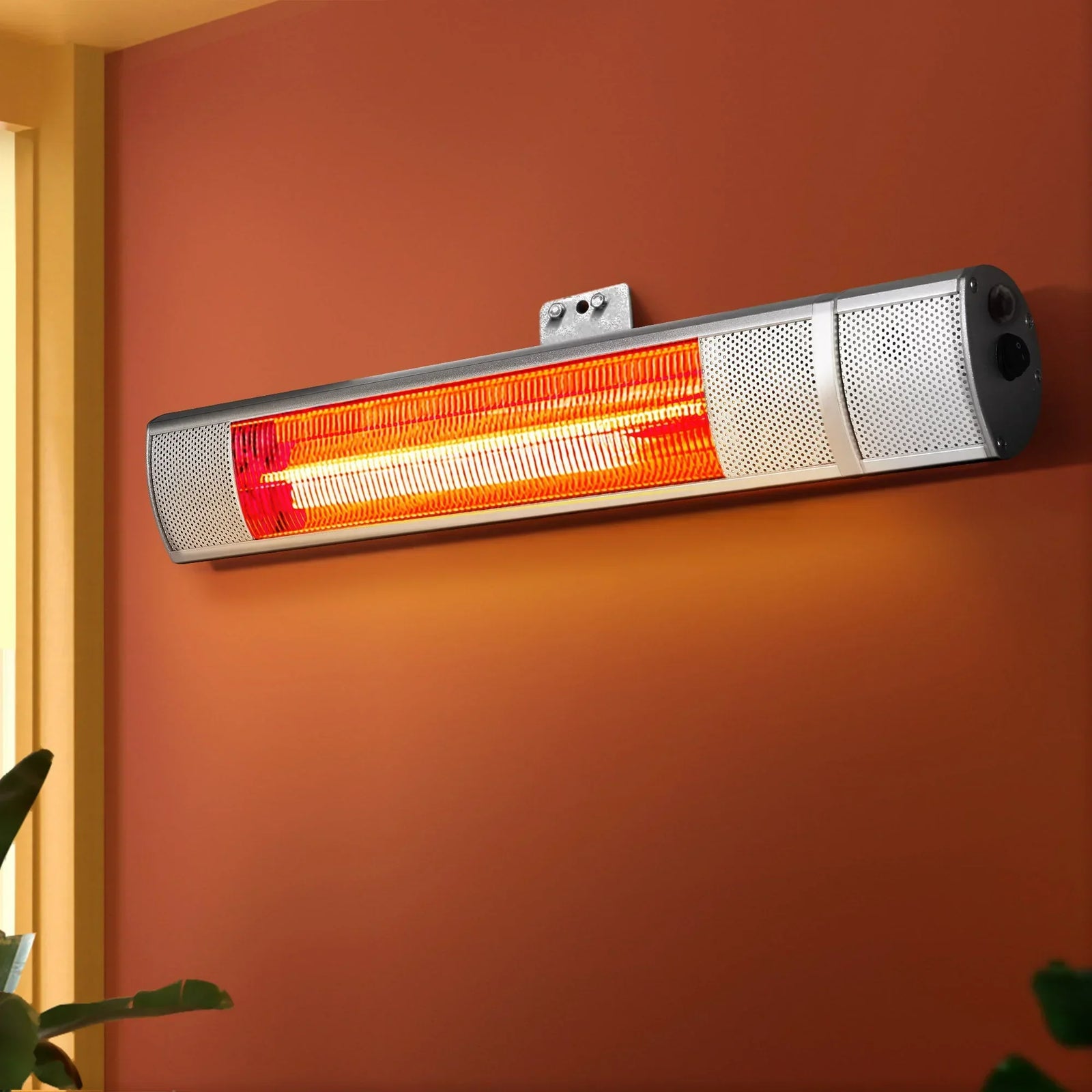 Halogen Infrared Heater – 750/1500/2000W, IP65, Remote, Wall‑Mounted