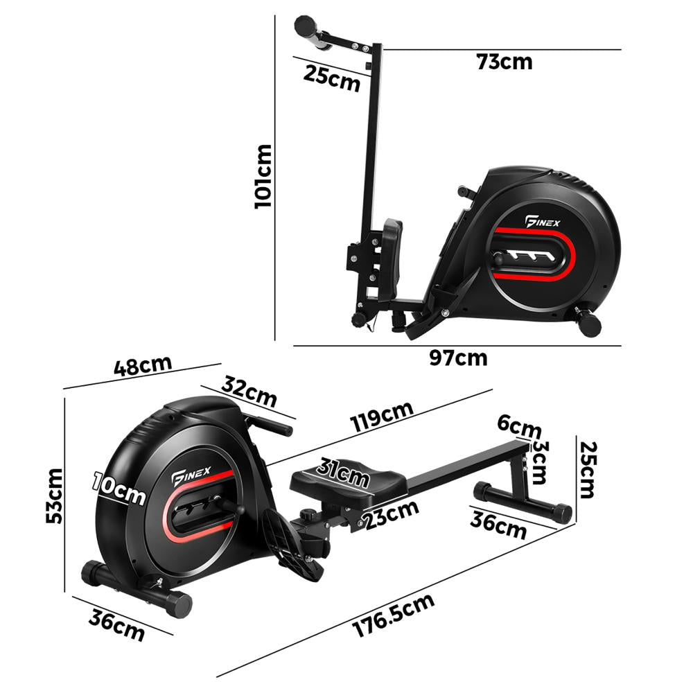 Rowing Machine Elastic Rope Resistance Black&Red