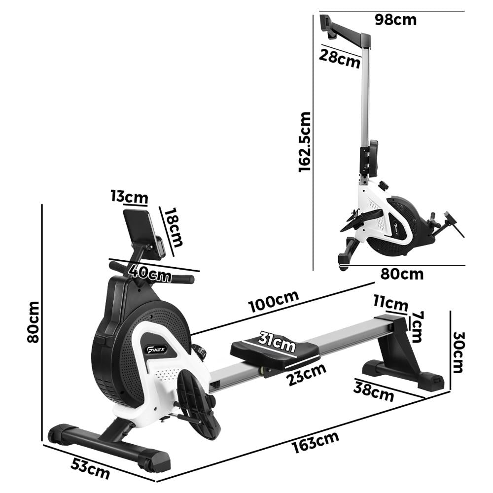 Rowing Machine Magnetic Resistance Black&White