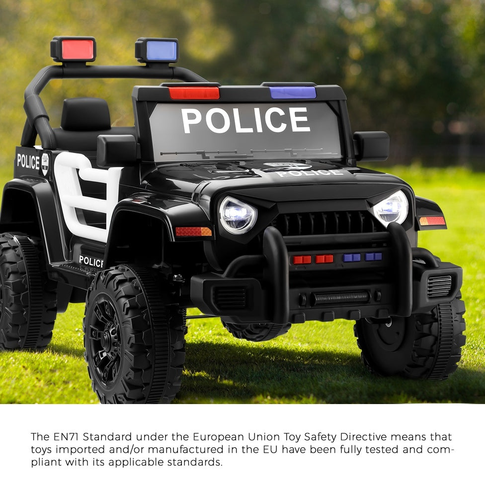 Kids Police Ride On Car 12V Electric Remote Control Battery