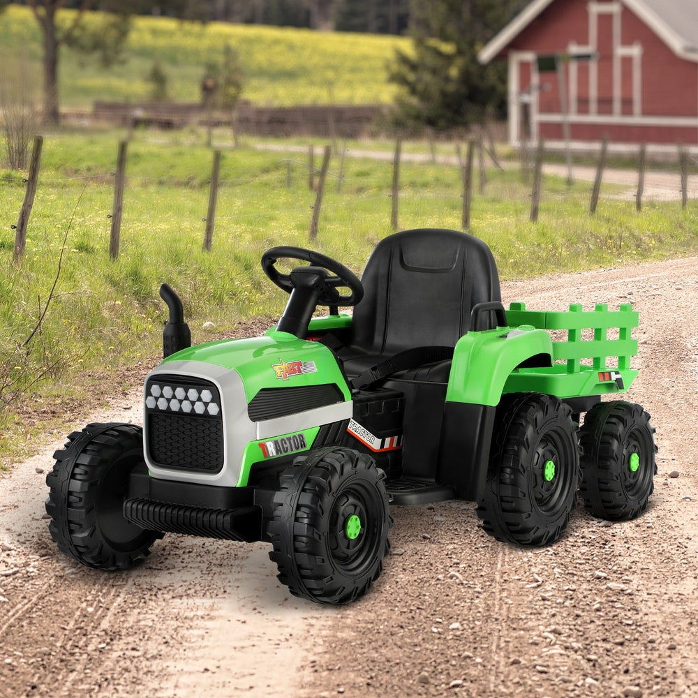 Kids Ride On Car Tractor 12V Toys Remote Control Green