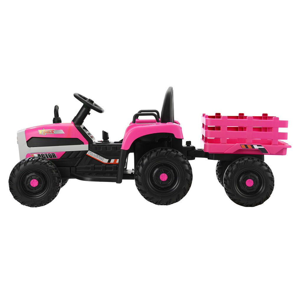 Kids Ride On Car Tractor 12V Toys Remote Control Pink