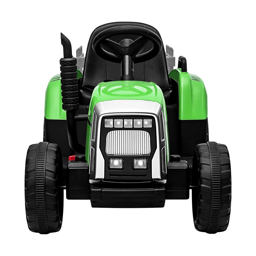 Kids Ride On Tractor 12V with Trailer Green