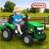 XL Kids Ride On Tractor 12V with Trailer Remote Green