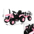 XL Kids Ride On Tractor 12V with Trailer Remote Pink