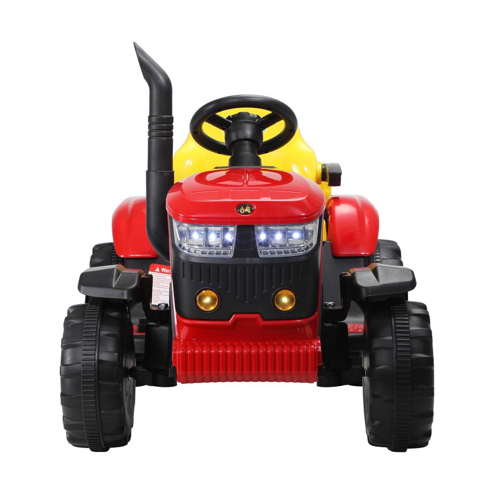 XL Kids Ride On Tractor 12V with Trailer Remote Red