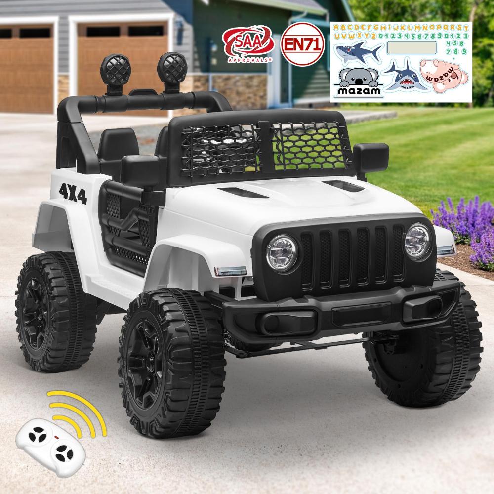 Kids Ride On Car with Twin Motors and Remote White