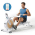 Rowing Machine for Home Magnetic Rowing Machine App Compatible Quiet Exercise Equipment White