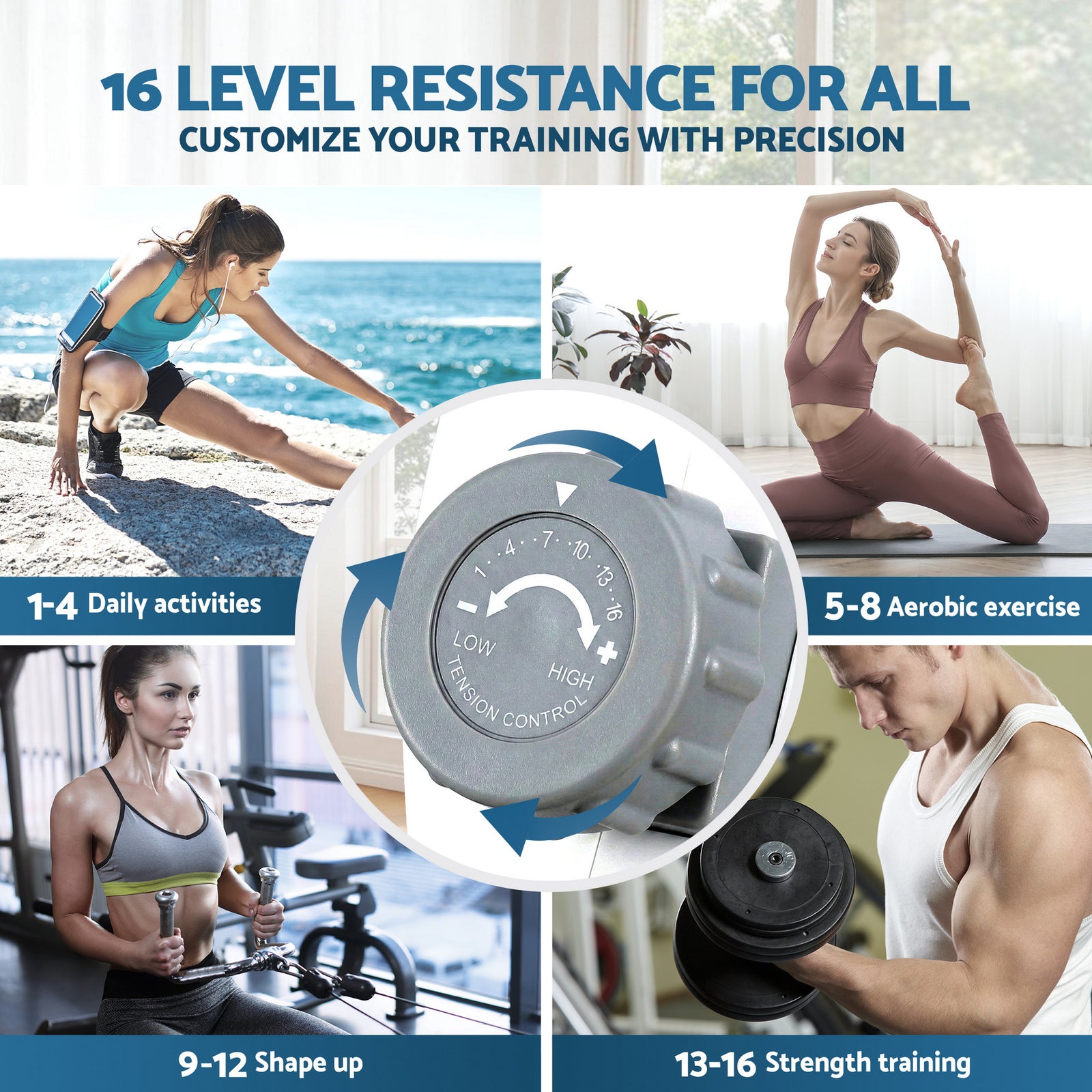 Rowing Machine for Home Magnetic Rowing Machine App Compatible Quiet Exercise Equipment White