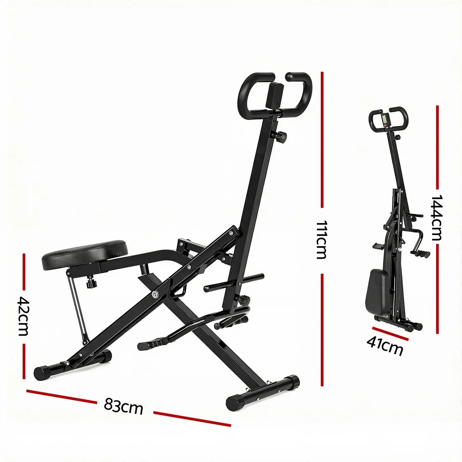 Foldable Squat Machine Deep Squat Rowing Machine 5 Adjustable Seat Home Gym