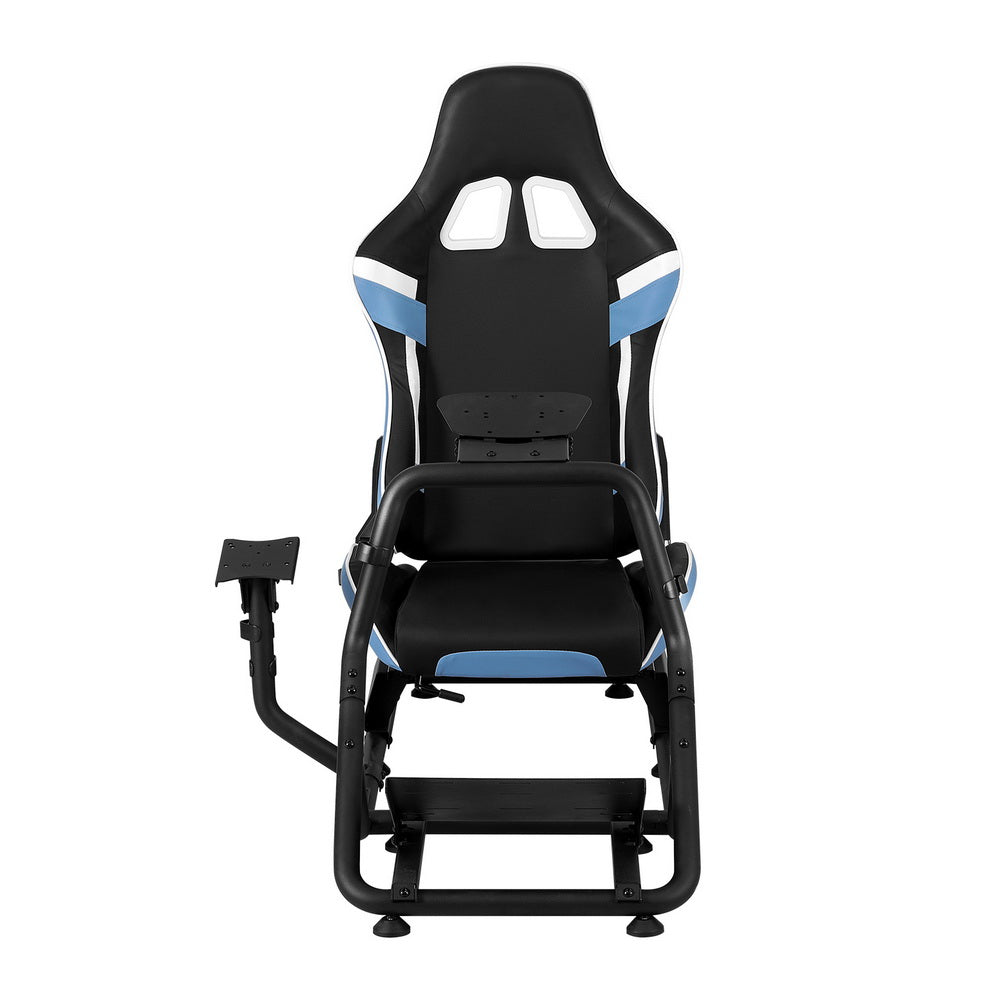 Racing Simulator Cockpit Steering Wheel Gaming Chair Blue