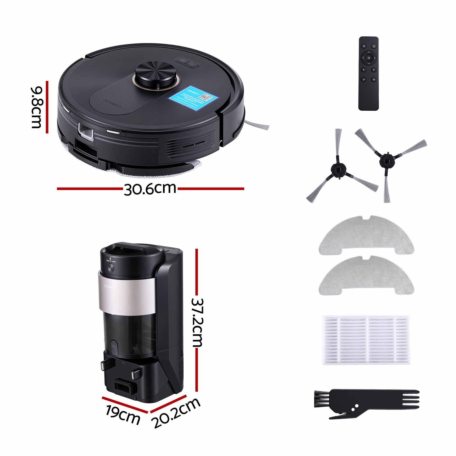 Robot Vacuum and Mop, Self-Empty APP Control 6000Pa LDS Laser 3in1