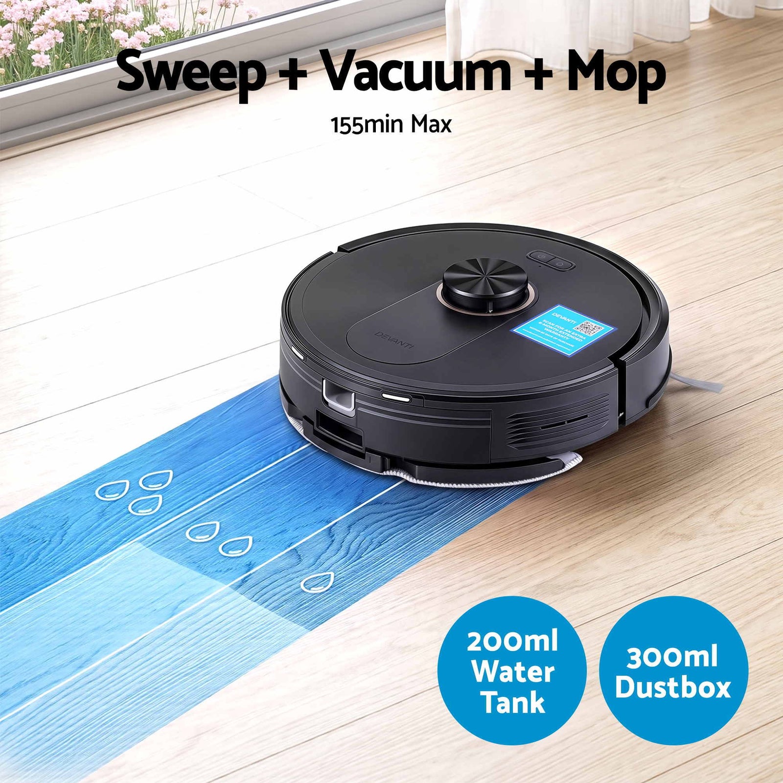 Robot Vacuum and Mop, Self-Empty APP Control 6000Pa LDS Laser 3in1