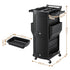 Embellir Salon Trolley 2 Lockable Doors 6 Tier Trays Mobile Hair Cart Black