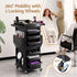 Embellir Salon Trolley 2 Lockable Doors 6 Tier Trays Mobile Hair Cart Black