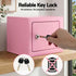 6.5L Small Safe Box with Key Lock for Cash Mini Home Security Safe Pink