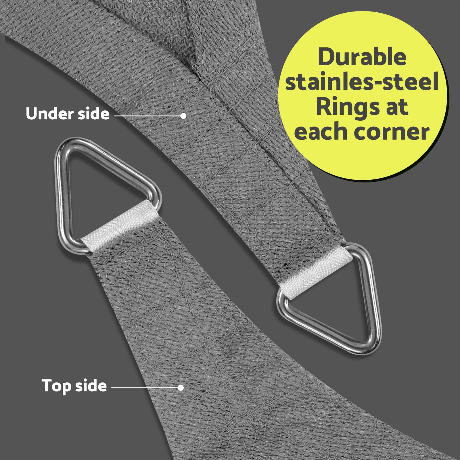 Sun Shade Sail Cloth 98% UV Block Outdoor Canopy Rectangle 2X5M Grey