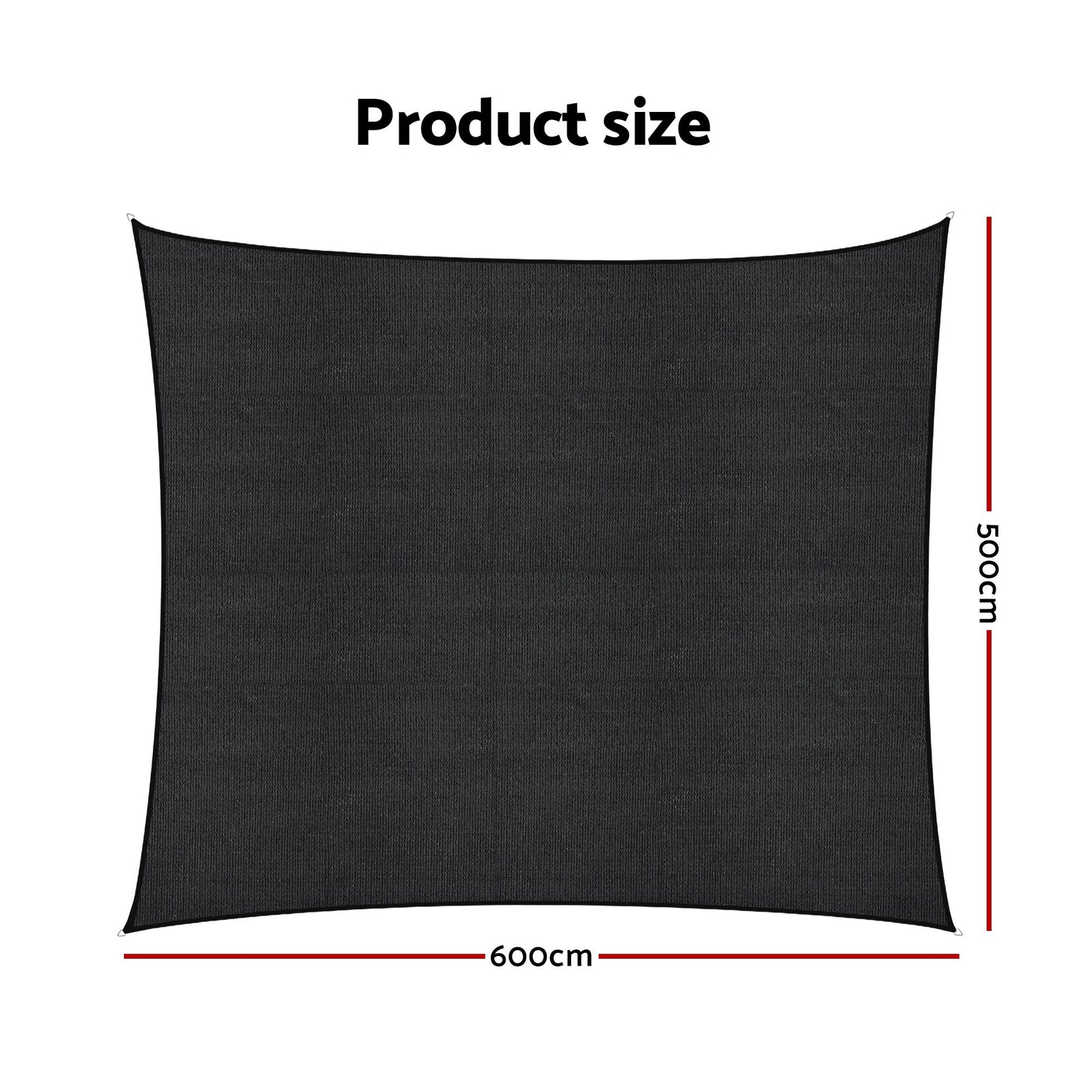 Sun Shade Sail Cloth 98% UV Block Outdoor Canopy Rectangle 5X6M Black