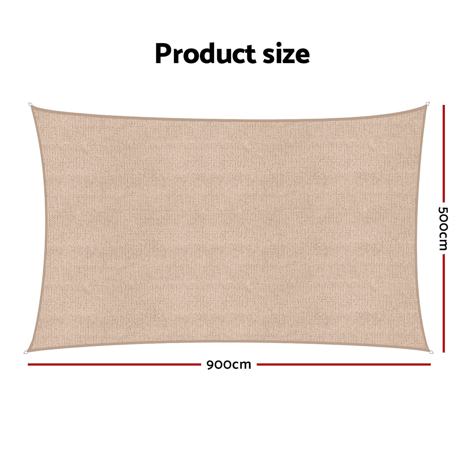 Sun Shade Sail Cloth 98% UV Block Outdoor Canopy Rectangle 5X9M Beige