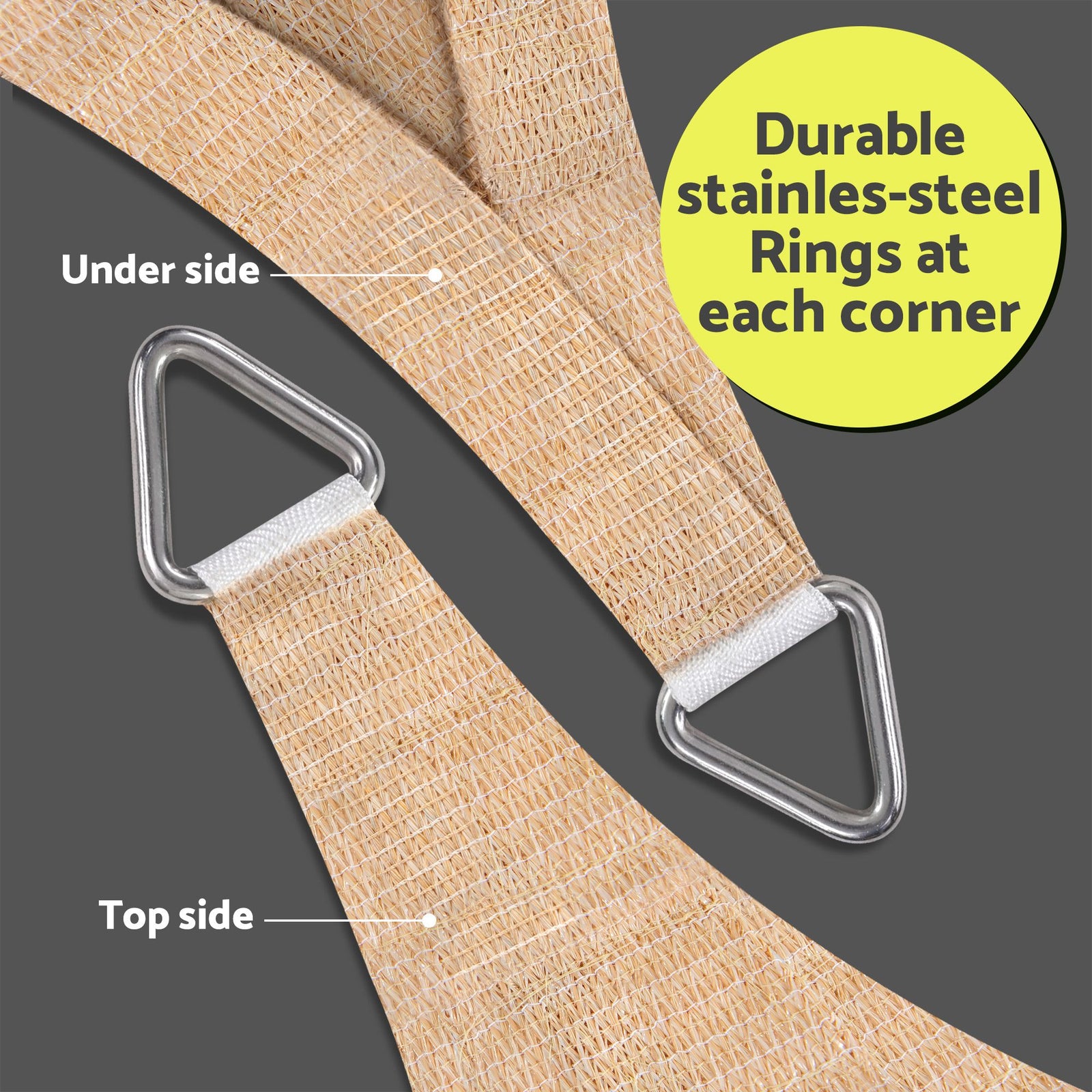 Sun Shade Sail Cloth 98% UV Block Outdoor Canopy Rectangle 5X9M Beige