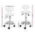 Artiss 2x Salon Stool Swivel Chair Backrest White