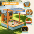 Kids Sandpit Wooden Canopy Sandbox With Cover Funnel Outdoor Toys 110cm Green