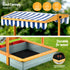 Kids Sandpit Wooden Canopy Sandbox With Cover Funnel Outdoor Toys 110cm Green