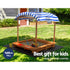 Keezi Kids Sandpit Wooden Sandbox Sand Pit with Canopy Water Basin Toys 146cm