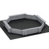 Kids Sandpit Wooden Round Sand Pit with Cover Bench Seat Beach Toys 182cm Grey