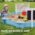 Kids Sandpit Wooden Round Sand Pit with Cover Funnel Bench Seat Beach Toys 215cm