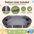 Keezi Kids Oval Sandpit 180cm Outdoor Sandbox with 4 Seats & Grey Cover Brown