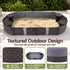 Keezi Kids Oval Sandpit 180cm Outdoor Sandbox with 4 Seats & Grey Cover Brown