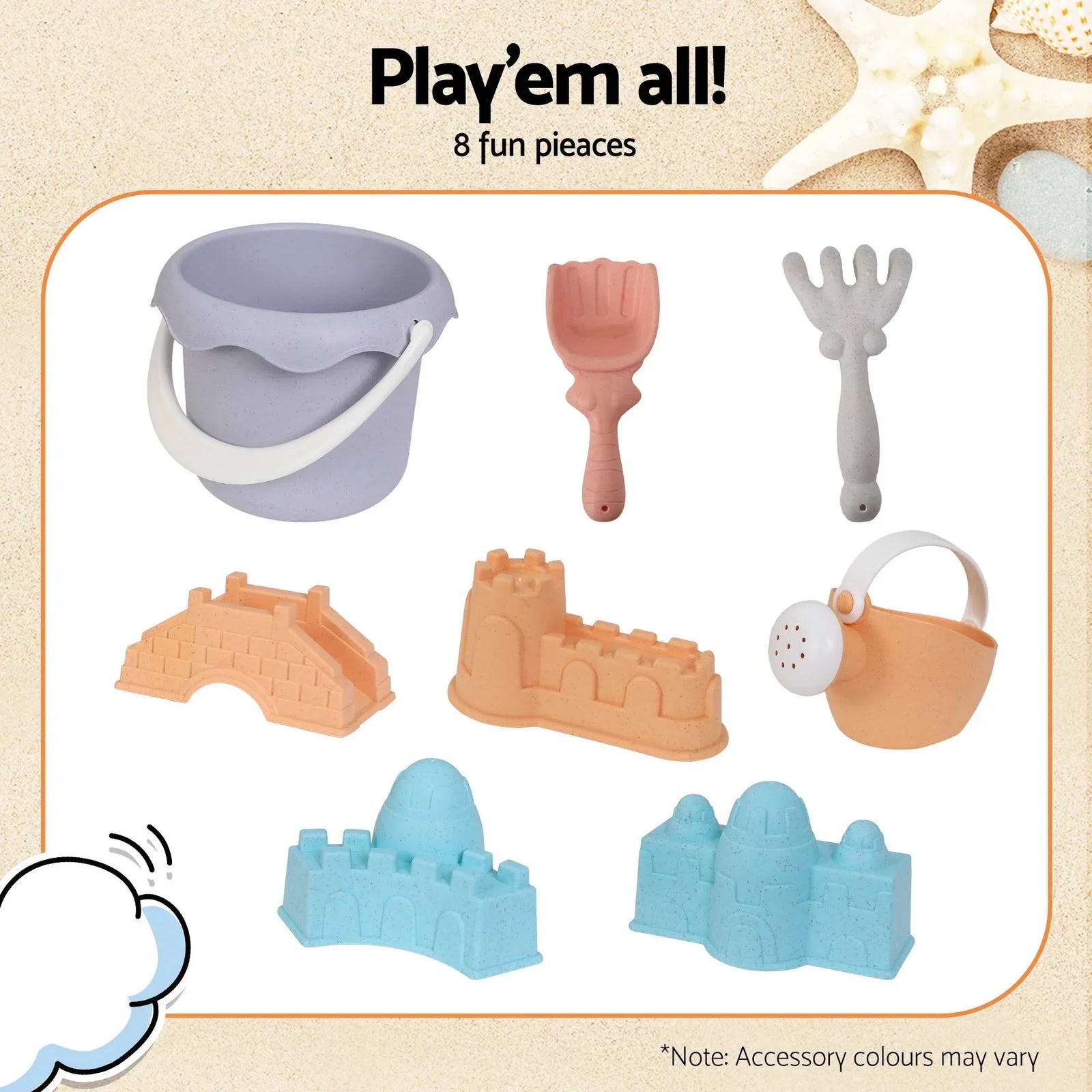 Kids Sandpit Set Beach Toys Sand Box Outdoor Backyard Play Area