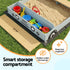 Wooden Car Sandpit Kids Sandbox Outdoor Play Toy w/ Storage Ground Sheet 120cm