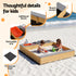 Wooden Sandpit Sand Pit Outdoor Kids Toy Box Mud Kitchen Sink Storage Bench